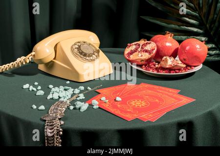 Front view fashion still life concept Stock Photo
