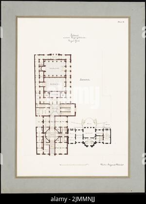 Orth August (1828-1901), lodge building Royal York, Berlin (1880-1880): Grundriss eG. Tusche watercolor on the box, 77.2 x 58.1 cm (including scan edges) Stock Photo