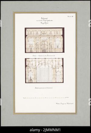 Orth August (1828-1901), lodge building Royal York, Berlin (1880-1880): 2 wall views. Tusche watercolor on the box, 62.9 x 45 cm (including scan edges) Stock Photo