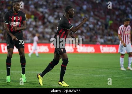 Fikayo Tomori of AC Milan celebrates after scoring a goal during the ...