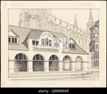 Dihm Ludwig (1849-1928), Münsterplatz, Ulm (1924): Perspective view from the point of view II. Tusche on cardboard, 41.4 x 49.9 cm (including scan edges) Stock Photo