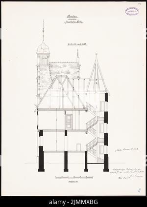 Dupont Karl, gate building to a princely park (1900-1900): cut 1:50. Ink on cardboard, 64.8 x 48.2 cm (including scan edges) Stock Photo