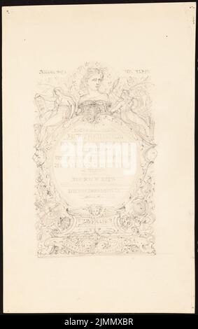 Jacobsthal Johann Eduard (1839-1902), title page for a magazine (1888): Cartrage. Pencil on cardboard, 30.8 x 19.3 cm (including scan edges) Stock Photo