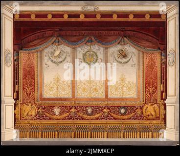 Jacobsthal Johann Eduard (1839-1902), stage curtain for the Schauspielhaus Berlin (1889): View. Tusche watercolor on the box, 60.5 x 74.2 cm (including scan edges) Stock Photo