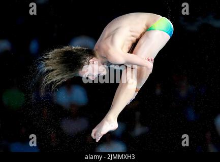 Australia’s Cassiel Emmanuel Rousseau in action during the Men’s 10m Platform preliminary at Sandwell Aquatics Centre on day ten of the 2022 Commonwealth Games in Birmingham. Picture date: Sunday August 7, 2022. Stock Photo