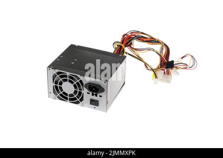 Computer power supply on a white background. Stock Photo