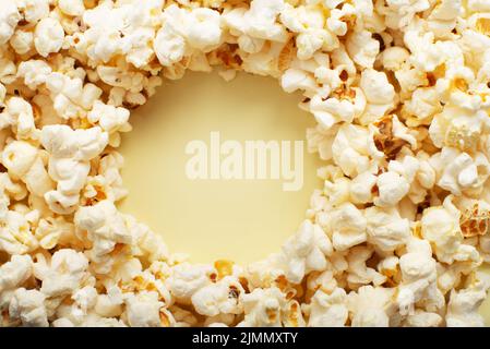 Fresh butterfly popcorn frame background with copy-space Stock Photo