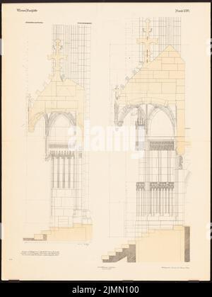 Luntz Victor (1840-1903), Maria Church am Gestade in Vienna (1888): Portal in the long ship: 2 cuts. Print colored on paper, 67.2 x 50.6 cm (including scan edges) Stock Photo
