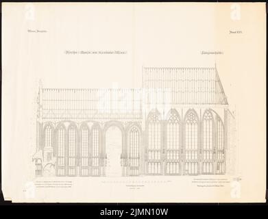 Luntz Victor (1840-1903), Maria Church am Gestade in Vienna (1888): Longitudinal section. Pressure on paper, 51.4 x 67.1 cm (including scan edges) Stock Photo