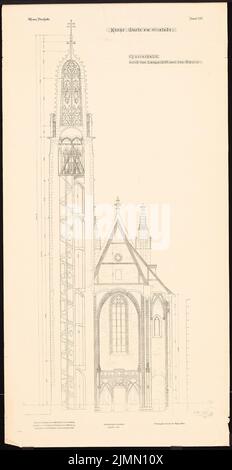 Luntz Victor (1840-1903), Maria Church on the Gestade in Vienna (1888): cross-section through the long ship and tower. Pressure on paper, 99.7 x 51.4 cm (including scan edges) Stock Photo
