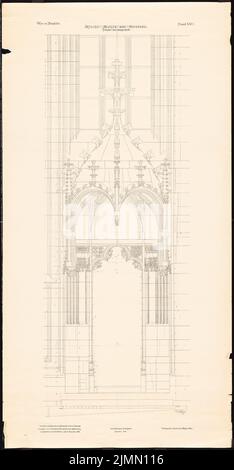 Luntz Victor (1840-1903), Maria Church am Gestade in Vienna (1888): Portal in the long ship: Upper. Pressure on paper, 98.2 x 51.1 cm (including scan edges) Stock Photo
