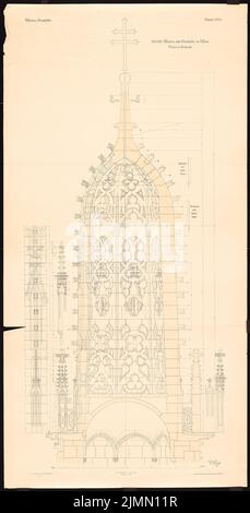 Luntz Victor (1840-1903), Maria Church am Gestade in Vienna (1888): Tower cut (vertical). Print colored on paper, 100.4 x 51.1 cm (including scan edges) Stock Photo