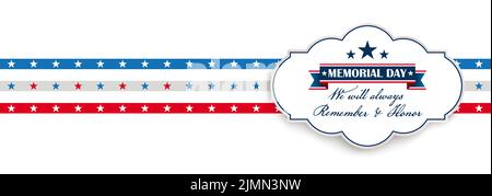 USA Memorial Day Remember Emblem Headline Stock Photo