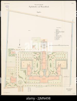 Unknown architect, University of Greifswald. Psychiatric and nerve clinic (1907): Department 1: 250. Lithograph, 121.5 x 97.3 cm (including scan edges) Stock Photo