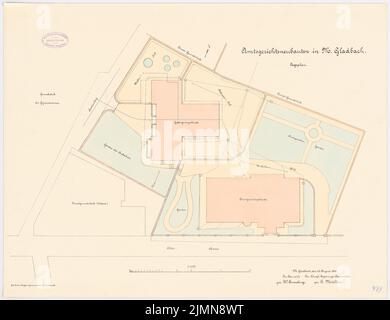 Endell Karl Friedrich (1843-1891), district court and prison in Mönchengladbach (1890): Department 1: 200. Lithograph, 51.1 x 66.3 cm (including scan edges) Stock Photo