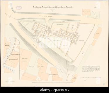 Endell Karl Friedrich (1843-1891), district court and prison in Neurode (1887-1890): Department 1: 200. Lithograph, 66.9 x 82.9 cm (including scan edges) Stock Photo