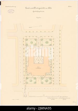 Endell Karl Friedrich (1843-1891), District and District Court in Oels (1896): Department 1: 250. Lithograph, 71.8 x 53.3 cm (including scan edges) Stock Photo