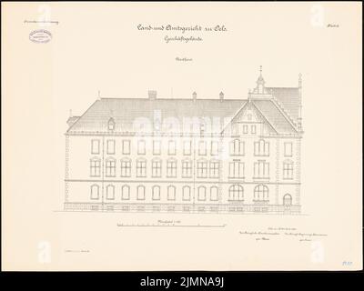 Endell Karl Friedrich (1843-1891), District and District Court in Oels (1896): North intent 1: 100. Lithograph, 53.4 x 71.3 cm (including scan edges) Stock Photo