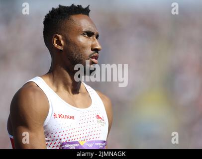 Birmingham, UK. 7th Aug, 2022. Matthew Hudson-Smith of England during the Men's 400m during Day 10 of the Commonwealth Games at Alexander Stadium, Birmingham. Picture credit should read: Paul Terry Credit: Paul Terry Photo/Alamy Live News Stock Photo