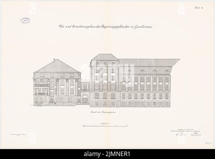 Unknown architect, government building in Gumbinnen. Expansion (1912): Riss 1: 100. Lithograph, 71.3 x 103.1 cm (including scan edges) Stock Photo