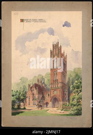 Michel Paul sen. (1877-1938), Torbau (1901): Perspective view. Tusche watercolor on the box, 136 x 98.3 cm (including scan edges) Stock Photo