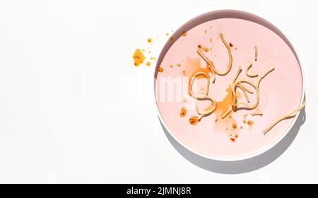 Top view dirty plate with food leftovers Stock Photo