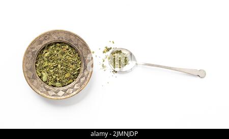 Natural herbal crushed plants copy space Stock Photo