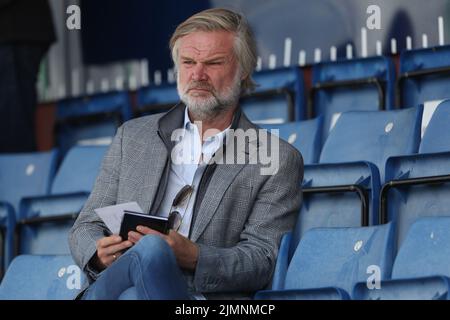 Former Coventry and Carlisle United manager, Steven Pressley during the Sky Bet League 2 match between Hartlepool United and AFC Wimbledon at Victoria Park, Hartlepool on Saturday 6th August 2022. (Credit: Mark Fletcher | MI News) Stock Photo