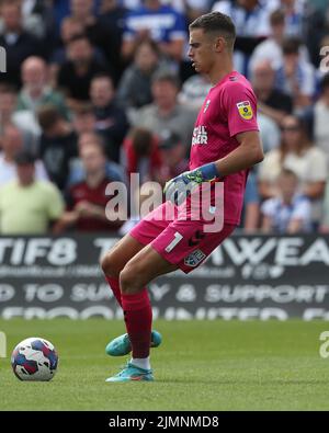 Nik Tzanev of AFC Wimbledon during the Sky Bet League 2 match between Hartlepool United and AFC Wimbledon at Victoria Park, Hartlepool on Saturday 6th August 2022. (Credit: Mark Fletcher | MI News) Stock Photo