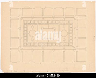 Lüdecke Carl Johann Bogislaw (1826-1894), ceiling (1872): Local; Scale bar. Ink on cardboard, 49.4 x 65.1 cm (including scan edges) Lüdecke Carl Johann Bogislaw  (1826-1894): Decke Stock Photo