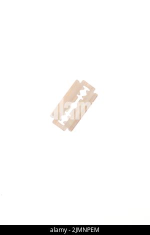 Close-up image of razor blade on white background. Stock Photo