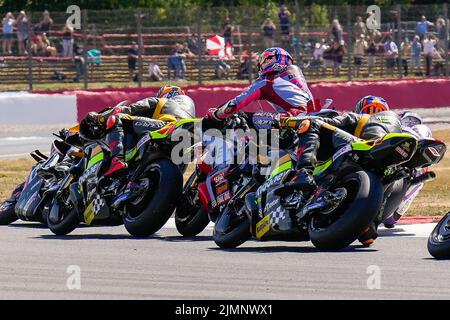 Towcester, UK. 07th Aug, 2022. Action during the 2022 Monster Energy Grand Prix MotoGP Warm Up at Silverstone Circuit, Towcester, England on the 7th August 2022. Photo by David Horn. Credit: PRiME Media Images/Alamy Live News Stock Photo