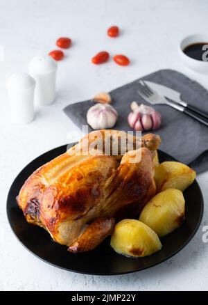 Vertically Grilled Whole Chicken