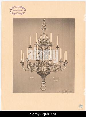 Lüdecke Carl Johann Bogislaw (1826-1894), chandelier (without dat.): View. Photo on paper, 33 x 25.4 cm (including scan edges) Lüdecke Carl Johann Bogislaw  (1826-1894): Kronleuchter Stock Photo