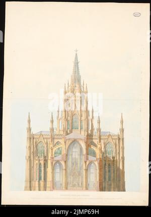 Stier Wilhelm (1799-1856), Votivkirche, Vienna: cross-section through the nave. Tusche watercolor on the box, 123.1 x 90 cm (including scan edge). Architecture Museum of the Technical University of Berlin Inv. No. 7233. Stier Wilhelm  (1799-1856): Votivkirche, Wien Stock Photo