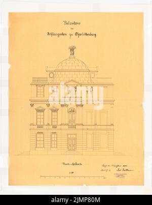 Nettmann Julius, Belvedere in the Charlottenburg Schlosspark, Berlin (1887): View 1:50. Ink on transparent on paper, 78.9 x 61.7 cm (including scan edges) Nettmann Julius : Belvedere im Schlosspark Charlottenburg, Berlin Stock Photo