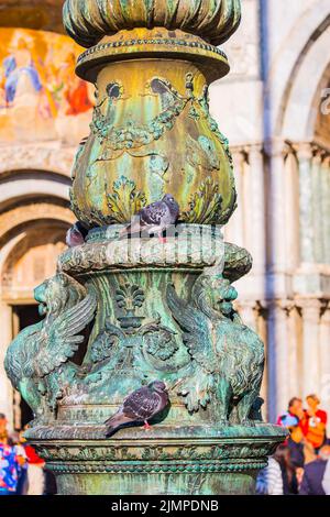 Column in Piazza San Marco Stock Photo