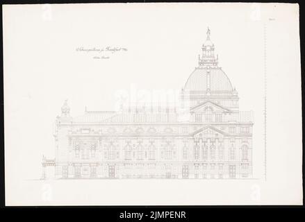 Seeling Heinrich (1852-1932), Schauspielhaus in Frankfurt/Main (1899): Side view. Print on the cardboard, 35.2 x 51.5 cm (including scan edges) Seeling Heinrich  (1852-1932): Schauspielhaus, Frankfurt/Main Stock Photo