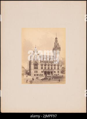 Seeling Heinrich (1852-1932), town hall in Elberfeld (approx. 1894): Perspective view (as Inv.No. f 5204). Photo on paper, 42.1 x 32.3 cm (including scan edges) Seeling Heinrich  (1852-1932): Rathaus, Elberfeld Stock Photo