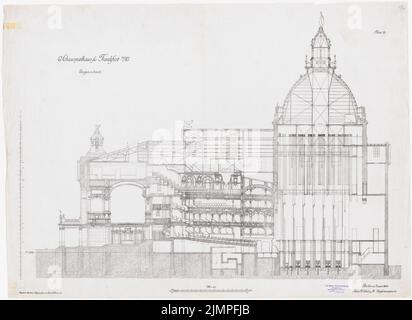 Seeling Heinrich (1852-1932), Schauspielhaus in Frankfurt/Main (1899): longitudinal section. Ink on linen, 66.4 x 91.2 cm (including scan edges) Seeling Heinrich  (1852-1932): Schauspielhaus, Frankfurt/Main Stock Photo