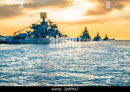 Military navy russian ships Stock Photo