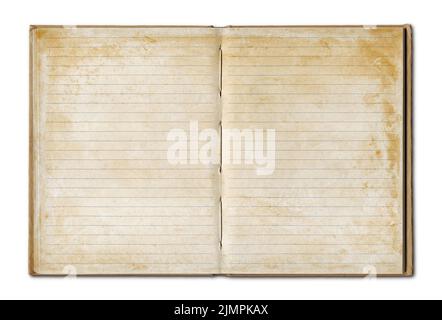 Vintage blank open notebook Stock Photo