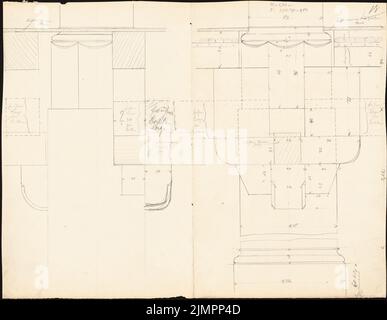 Lehmmübner Paul (1855-1916), town hall in Duderstadt (1898): Säulendails. Pencil on the box, 35.2 x 45.4 cm (including scan edges) Lehmgrübner Paul  (1855-1916): Rathaus, Duderstadt Stock Photo