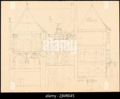 Lehmmübner Paul (1855-1916), town hall in Goslar (1903): Cut. Pencil on the box, 35.4 x 45.4 cm (including scan edges) Lehmgrübner Paul  (1855-1916): Rathaus, Goslar Stock Photo