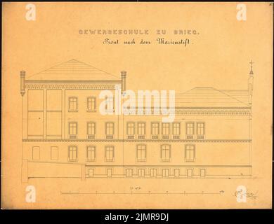 Lüdecke Carl Johann Bogislaw (1826-1894), trade school in Brieg (1871): Upper. Ink on transparent, 51.4 x 66.8 cm (including scan edges) Lüdecke Carl Johann Bogislaw  (1826-1894): Gewerbeschule, Brieg Stock Photo