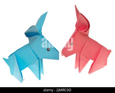 Origami rabbits Stock Photo
