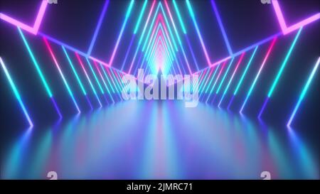 Neon tunnel Stock Photo