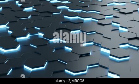 Futuristic and technological hexagonal background. 3d rendering Stock Photo