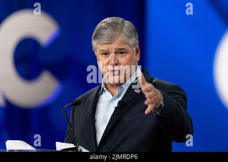 Dallas, TX - August 4, 2022: Sean Hannity speaks during CPAC Texas 2022 conference at Hilton Anatole Stock Photo