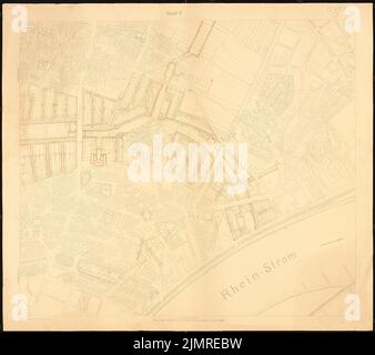 Jansen Hermann (1869-1945), competition for the development of the inner Rayon, Cologne (1919-1919): Basic plan 1: 2500 sheet 5. Pressure on cardboard, 78.2 x 88 cm (including scan edges) Jansen Hermann  (1869-1945): Wettbewerb zur Bebauung des Inneren Rayons, Köln Stock Photo